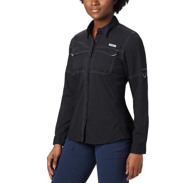 Columbia PFG Lo Drag Shirts Black For Women's NZ9317 New Zealand